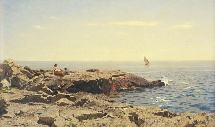Eugen Ducker On the Seashore oil painting picture